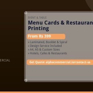 Menu Cards & Restaurant Printing